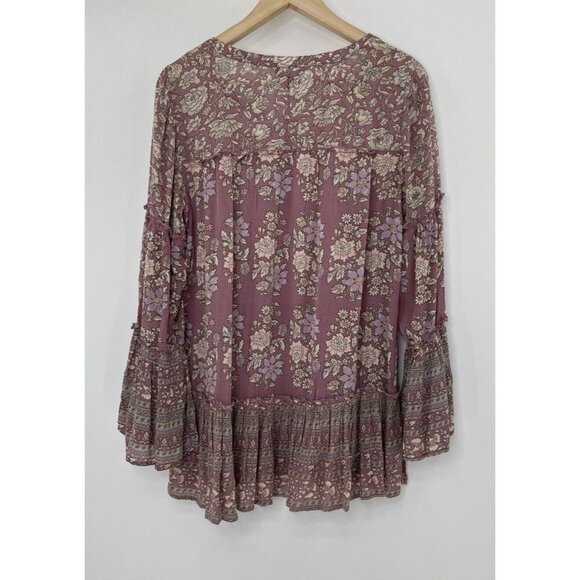 American Eagle Floral Mixed Print Boho Peasant Flowy Blouse Sz S Hippie, Relaxed - Picture 2 of 12